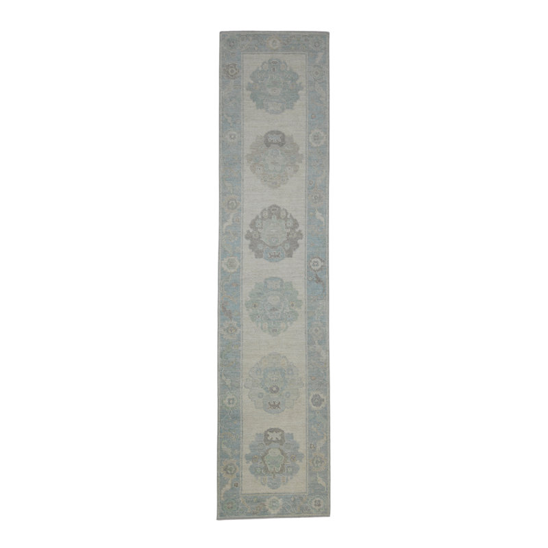 Tapis turc Oushak fait à la main 2 pi 9 po x 12 pi 1 po