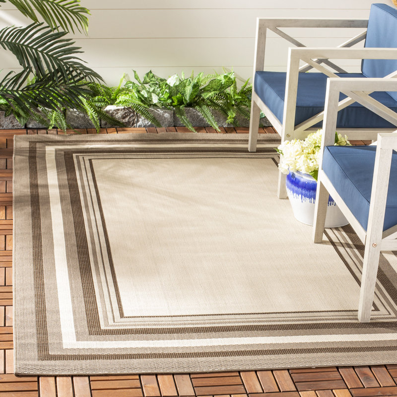Carold Performance Solid Color Indoor/Outdoor Area Rug, Rectangle 8' x 11'