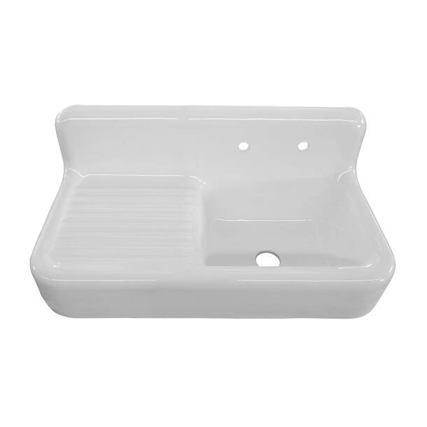 Barclay Alma 59'' L Wall-Mount Single Bowl Cast Iron Kitchen Sink ...