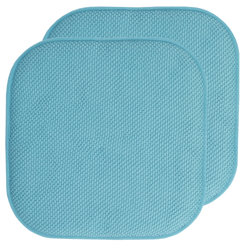 Honeycomb Non-Slip Indoor Chair Cushions, Teal, 2-Pack