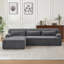 Canapé modulaire surdimensionné en L Chenille, design minimaliste, canapé-lit confortable pour les salons, les appartements et les espaces de réception-858182487