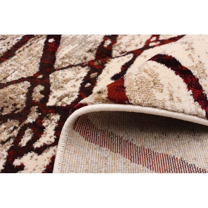 Tapis doré à motif abstrait Artresha, Rectangle 5 pi 3 po x 7 pi 3 po
