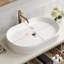Meuble-lavabo mural moderne 38,2 po avec lavabo ovale en céramique et meuble flottant