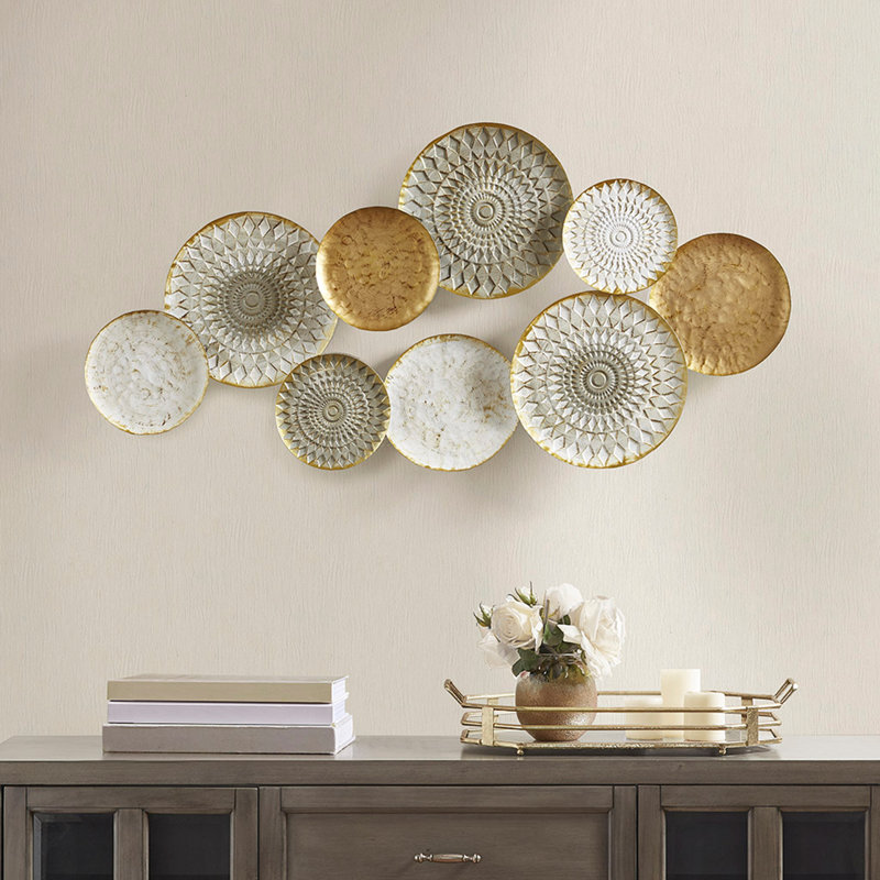 Multi Geometric Metal Discs Wall Decor