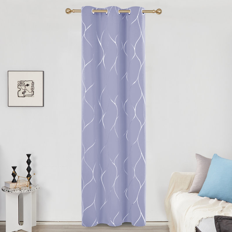 Rideau en polyester Hansfried, L 42 po x L 96 po, Mauve clair