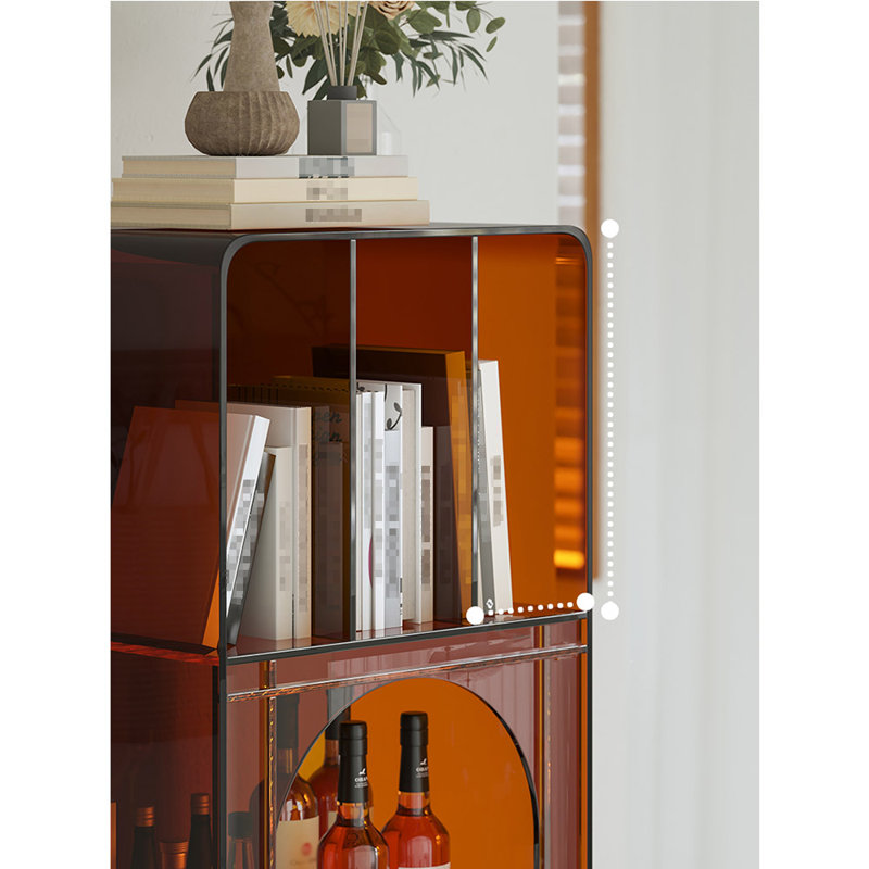 Bibliothèque de style moderne et minimaliste, Brun / Ambre