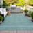 Machine Washable Indoor/Outdoor Xhevrie Teal Rug-112171071