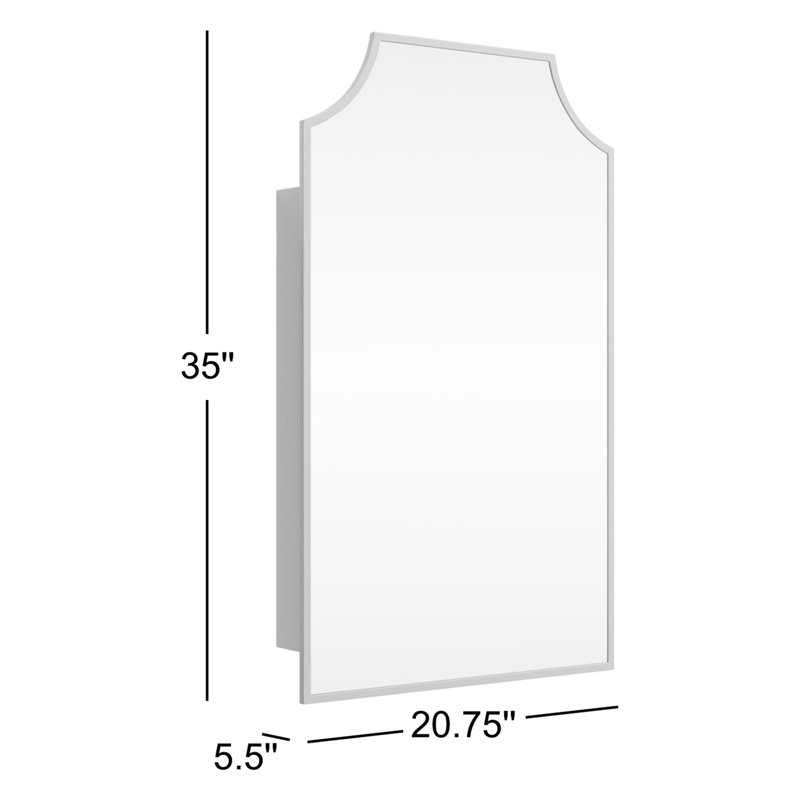 Simone Medicine Cabinet, Recess and Surface Mount, Silver