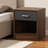 Harrow Brown & Dark Gray Silver Handle 1-Drawer & 1-Shelf Nightstand, 17.99" H X 15.62" W X 13.61" D
