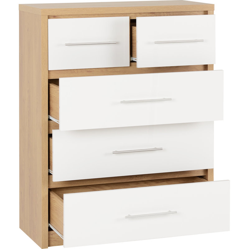 Louisa 5 Drawer Narrow Chest, White