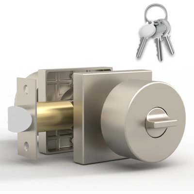 Poignée de porte intérieure réversible Mega Handles Suana pour chambres à coucher, salles de bain et couloirs | Serrure de porte moderne en acier inoxydable avec rosette carrée