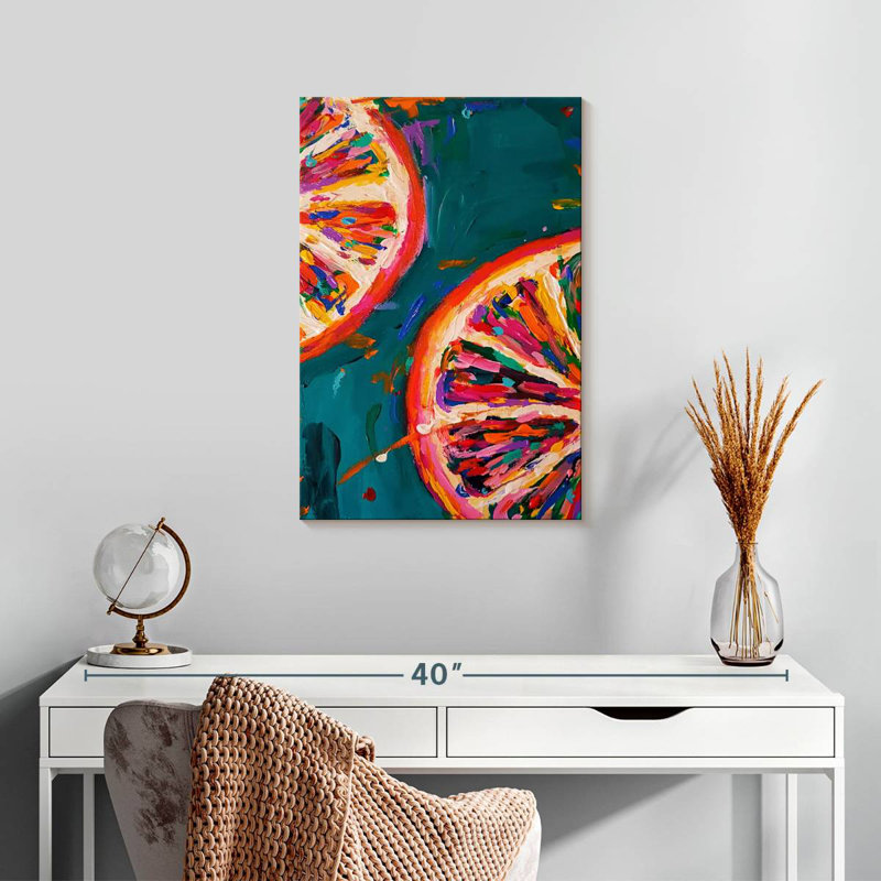 Yarlin Pink Grapefruit Slices, 24" H x 16" W