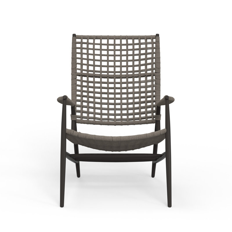 Grigio Highback Aluminum and Olefin Rope Outdoor Patio Lounge Chair