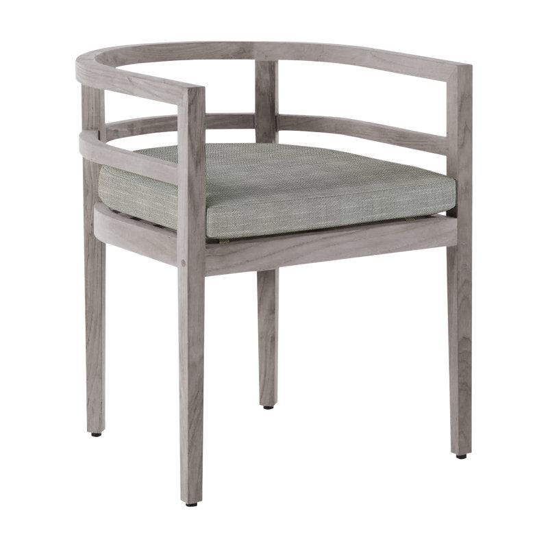 Santa Barbara Patio Dining Armchair with Cushions, Oyster Teak, Welt, Perigold IceBreaker Polar