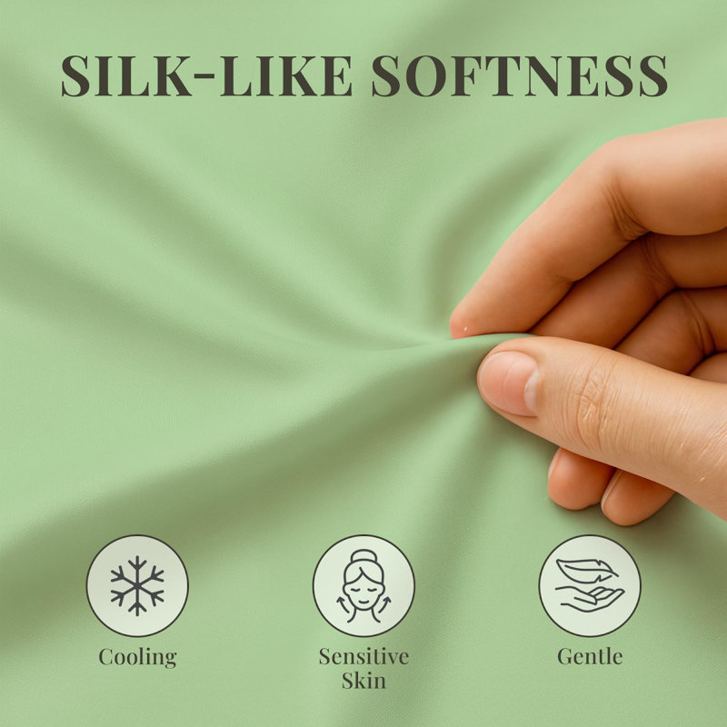 Premium Rayon From Bamboo Blend Sheet Set With Deep Pockets, Cooling and Breathable, King Sheet Set with 4 Pillowcases, Mint