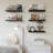 5 Set Floating Wall Mounted Shelves, Black Shelves For Wall Decor, Modern Picture Ledge Shelf With Lip For Storage, Nursery, Bedroom, Living Room, Bathroom - Black