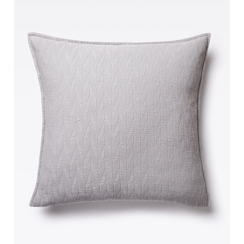 Cotton Matelassé Herringbone Euro Sham in Sand, Gray