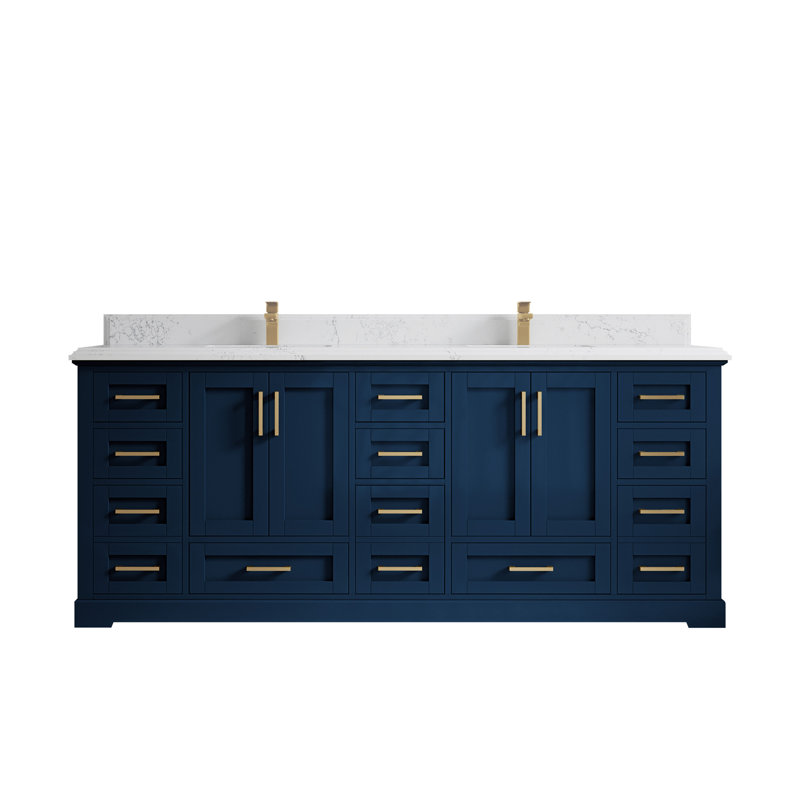 Ensemble de meuble-lavabo double 84 po Huette, Empira, Bleu