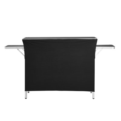 Folding Portable Bar Table, 43.3 x 15.4 x 34.6 in, with Carry Bag, Storage Shelf, and Detachable Skirt, Quick and Easy Setup, Foldable Mobile Bartending Station for Events, Party, Tradeshow