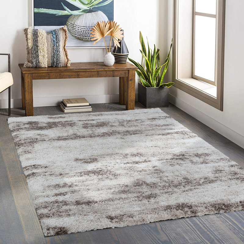 Alban Indoor Shag Beige Area Rug, Rectangle 6'6" x 9'6"