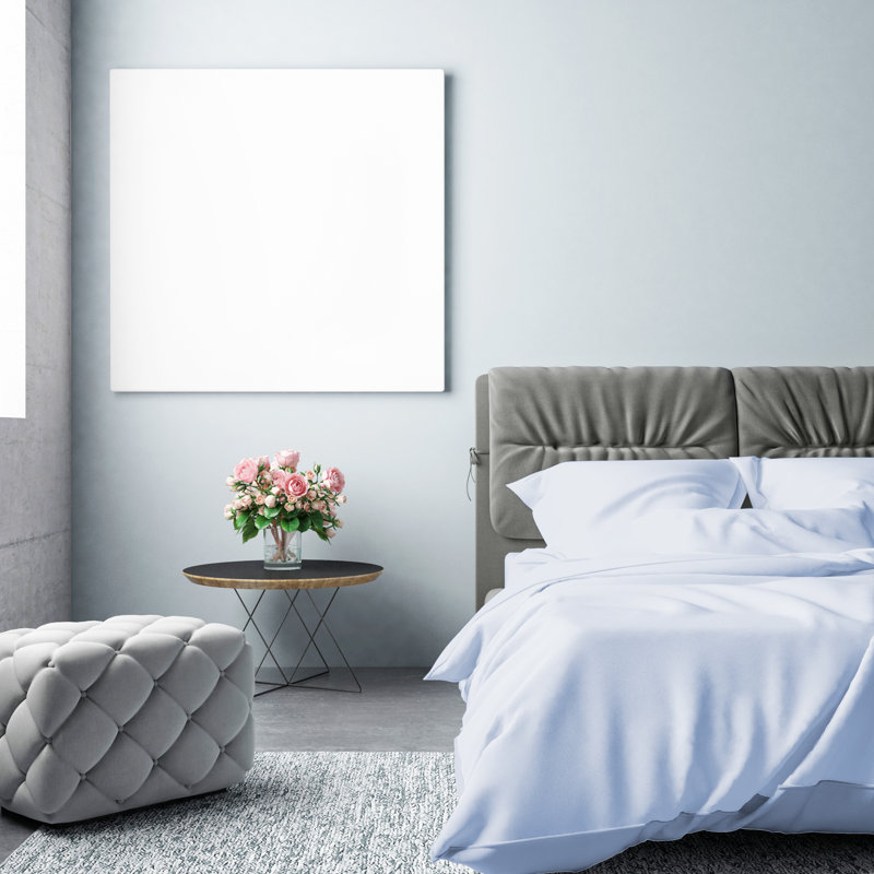 Worrell Cotton Solid Colour Duvet Cover, Double Duvet Cover, Blue