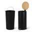 Poubelle à pédale en acier inoxydable de 8 gallons (30 L) avec couvercle en bambou à fermeture en douceur et seau intérieur amovible, finition résistante aux empreintes digitales, poubelle élégante et durable