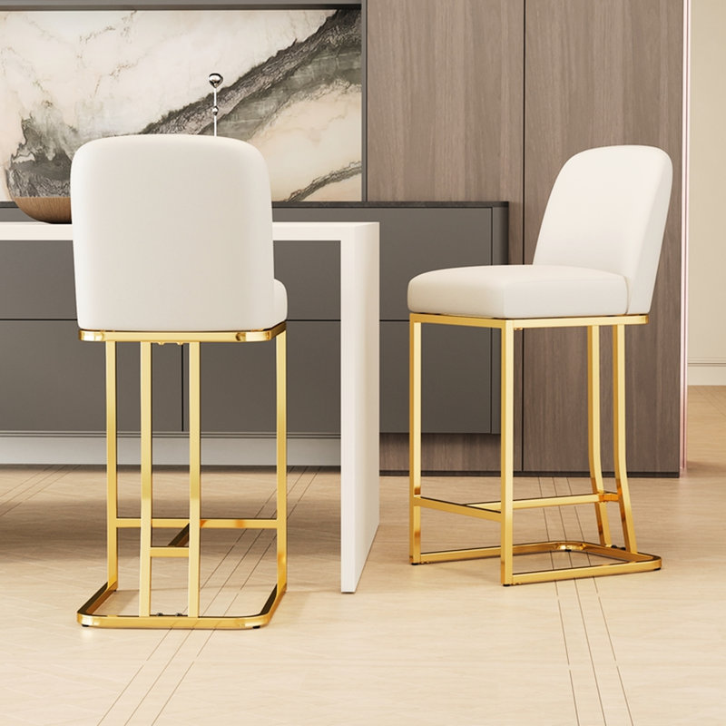 Ensemble de 2 chaises de bar modernes et flexibles avec une conception simple et des sièges confortables
