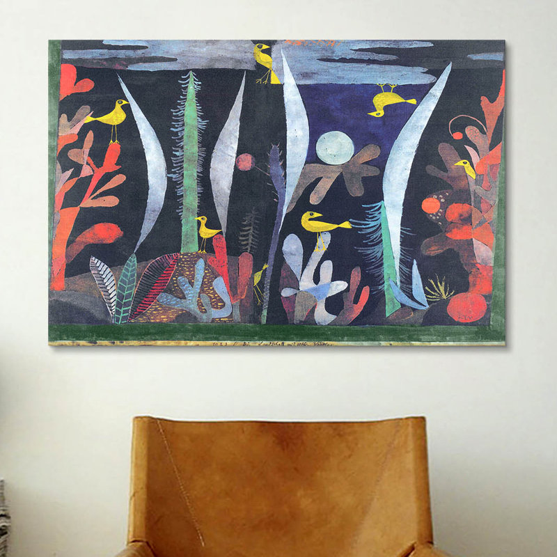 «Landscape with Yellow Birds» par Paul Klee, reproduction d'art sur toile, H 8 po x l 12 po x P 0,75 po, Toile tendue