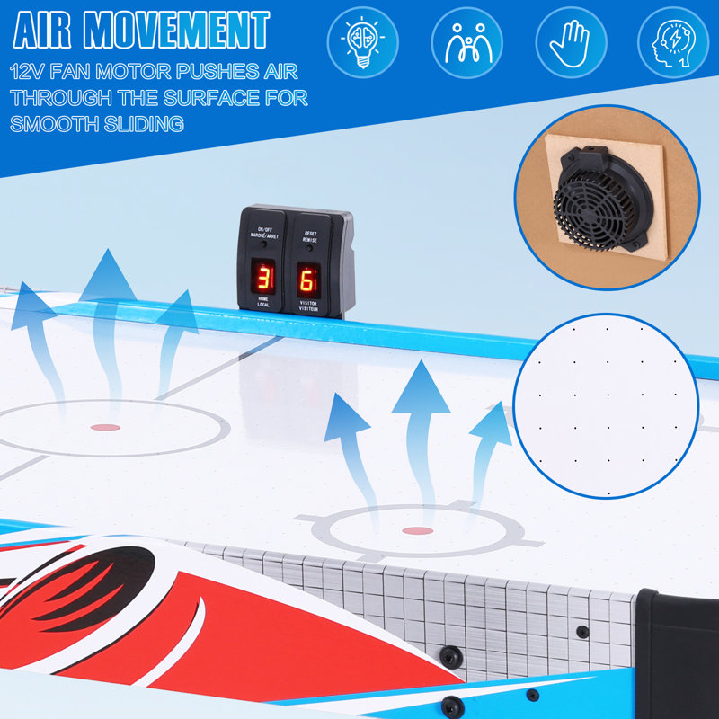 RayChee 48” 2 -Player Air Hockey Table with 2 Pucks, 2 Pushers, Digital LED Scoreboard, Powerful 12V Motor