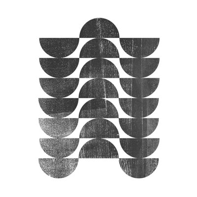 «Mid Century Modern Op Art» en noir et blanc par Janine Aykens