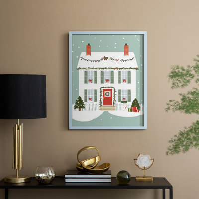 «Christmas Holiday Art XXXIV», reproduction encadrée - bois massif