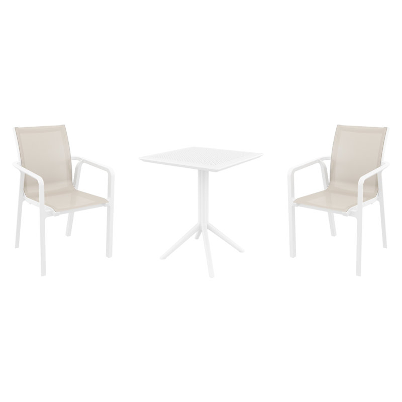 Ensemble bistro 23,6 po Farrah, Blanc / Taupe