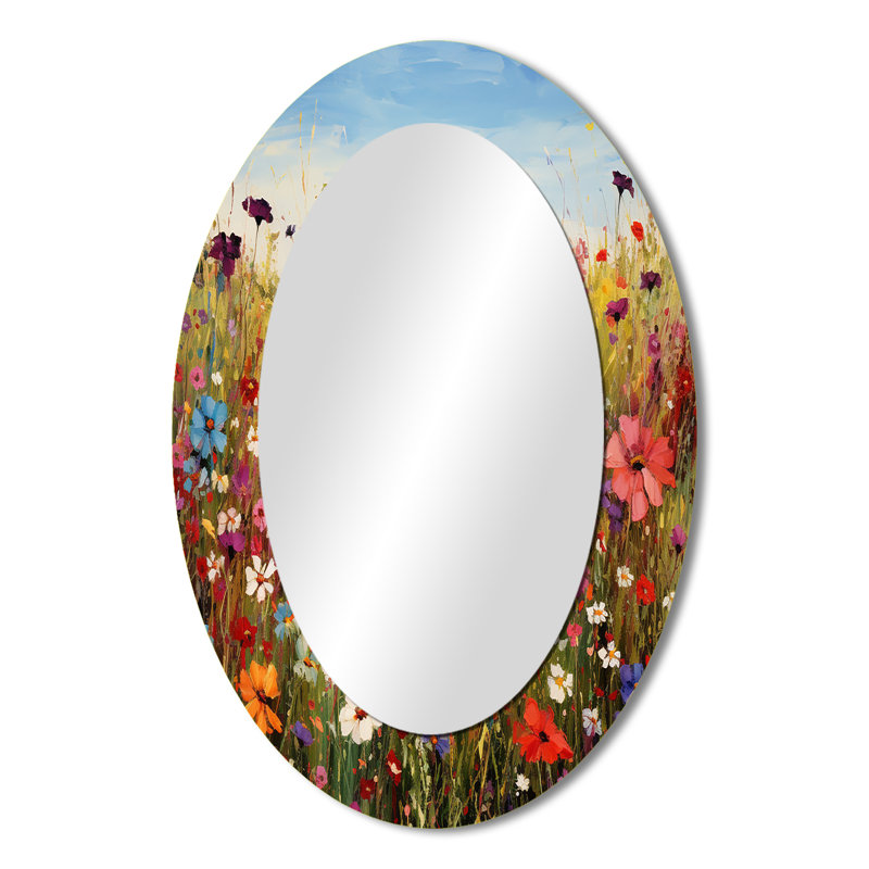 Manderly - Miroir floral en métal, 36 po x 24 po