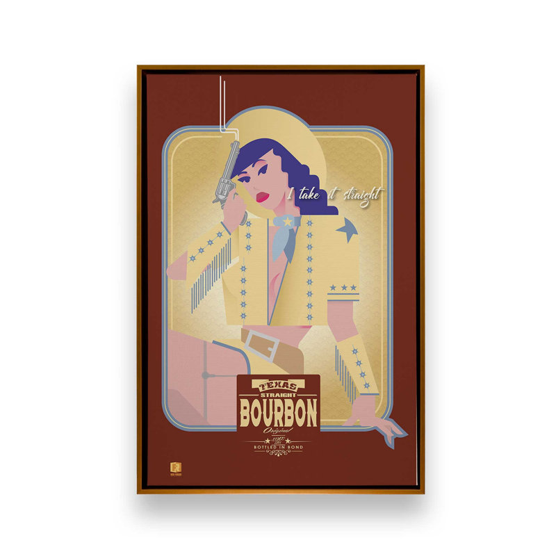 Cowgirl du désert, Or poli, Impression encadrée sans passe-partout, 48.75" H x 32.75" W