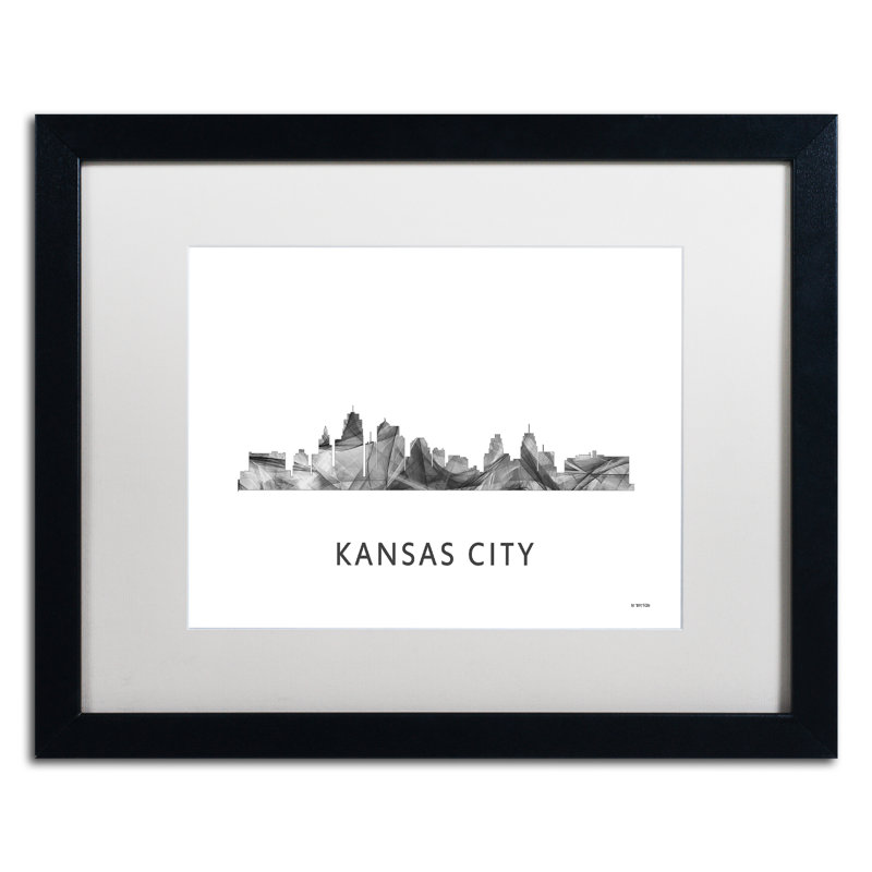 « kansas city missouri horizon wb wb-bw », impression sur toile encadrée, H 16 po x l 20 po x P 0,5 po