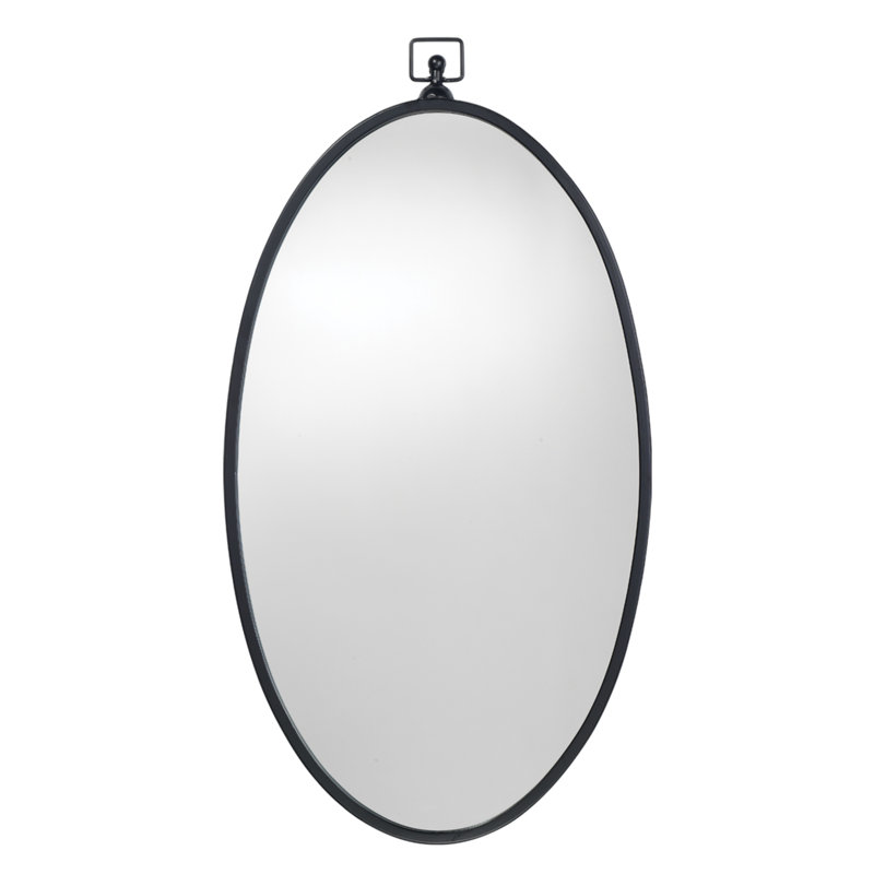 Miroir de salle de bain rond, Noir