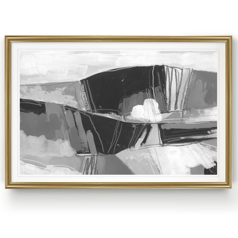 «Neutral Landscape Sketch I», reproduction sur toile, H 30,5 po x l 42,5 po x P 1,5 po, Encadrement doré