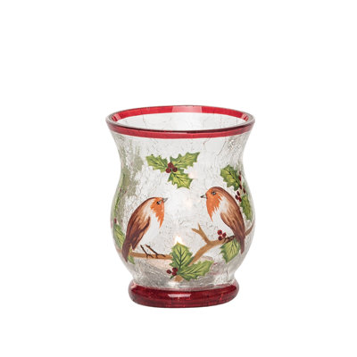Le verre Holiday Aisle® 3,54 po Bougeoir multicolore illuminé Noël