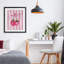 «Coquette Strawberries over Stripes», reproduction encadrée sous verre, conception de Nina Jacobs-430663538-430663539