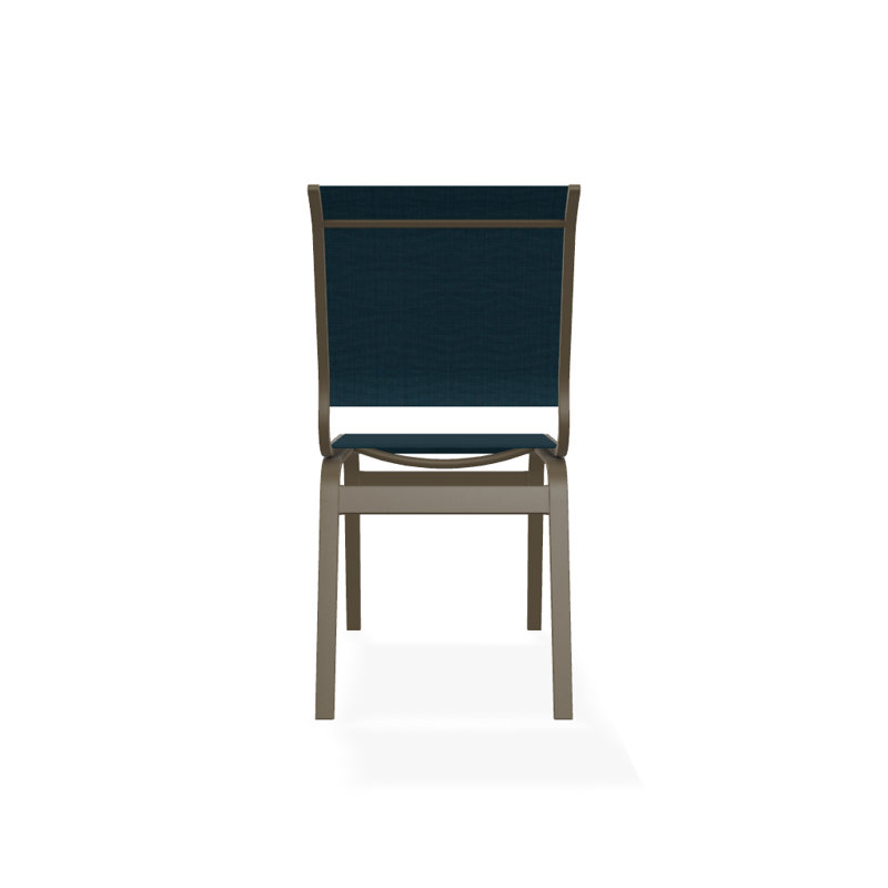 Chaise d'appoint de salle à manger Hiraku, Bois de plage texturé, Sunbrella® bleu sarcelle