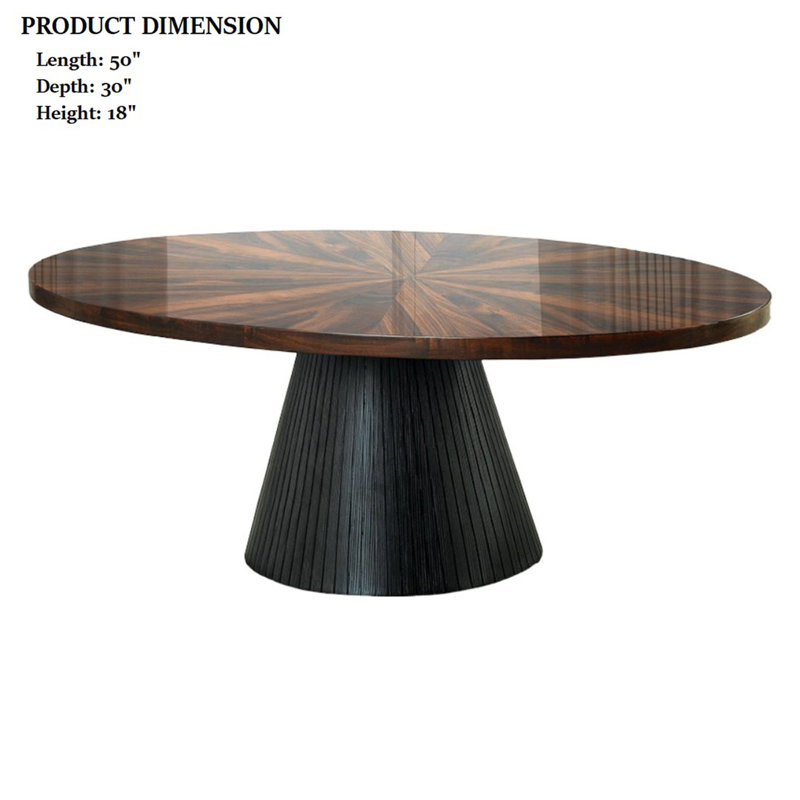 Table basse ovale de style contemporain