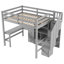 Lit mezzanine en bois avec bureau, tiroirs et escalier de rangement Vaughn-490623463-513422374