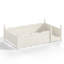 Lit simple Montessori avec garde-corps pleine longueur et bibliothèque latérale, lit bas pour enfant avec rangement-617513403-617513405