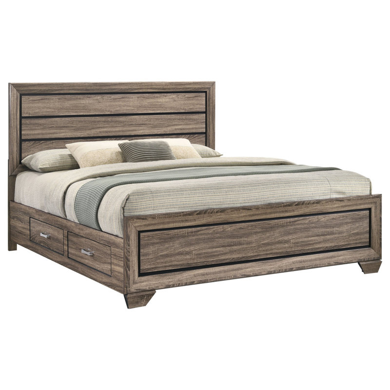 Très grand lit oriental taupe délavé Oatfield