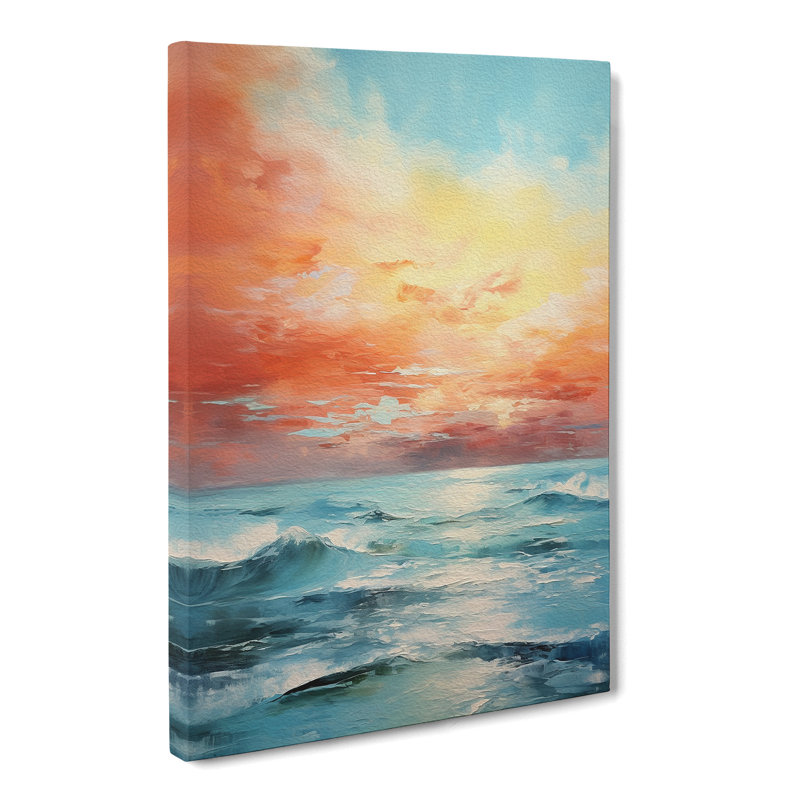 Seascape Gestural Art No.3 - Wrapped Canvas, 50cm H x 35cm W x 3cm D