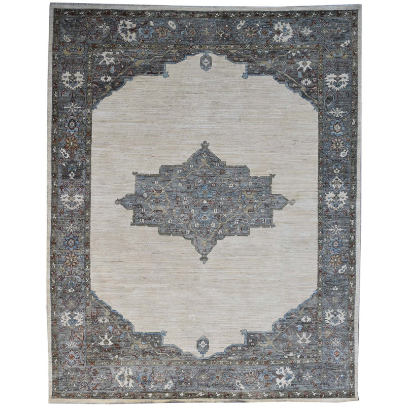 New Turkmen Afghan One-of-a-Kind Rectangle 9'2" X 12' Area Rug