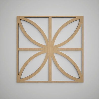 Swansea Decorative Fretwork Wood Wall Panels, Large, 23 3/8"W x 23 3/8"H x 3/8"T, White Oak