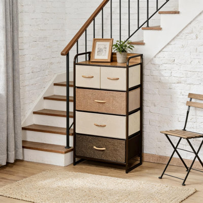 Armoire de rangement à 4 niveaux, organisateur de rangement, tour de commode autoportante, armoire de rangement de couloir, buffet