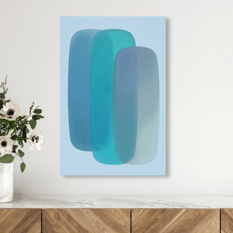 Teal Gradients Print by Oliver Gal, 24"H x 16"W, Gallery Wrapped