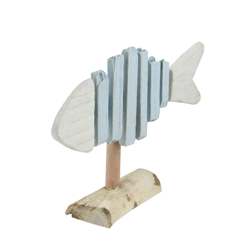 Décoration de table 11,25 po Nautical White and Blue Driftwood